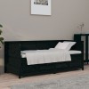Gossi pat de zi, negru, 90x190 cm, lemn masiv de pin