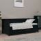 Gossi pat de zi, negru, 90x190 cm, lemn masiv de pin
