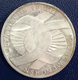 (A1045) MONEDA DIN ARGINT GERMANIA - 10 MARK 1972, LIT. G, OLIMPIADA DE LA MUNCHEN, Europa