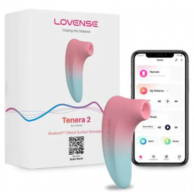 Stimulator Clitoris Lovense Tenera 2 Bluetooth Control, Free App, IPX7, Silicon, Roz/Albastru foto