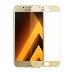 Folie protectie sticla securizata curbata pentru Samsung Galaxy A3 2017 SM-A320, auriu foto