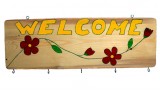Cuier pentru chei, pictat manual, din lemn, 60x 20 cm, Oem