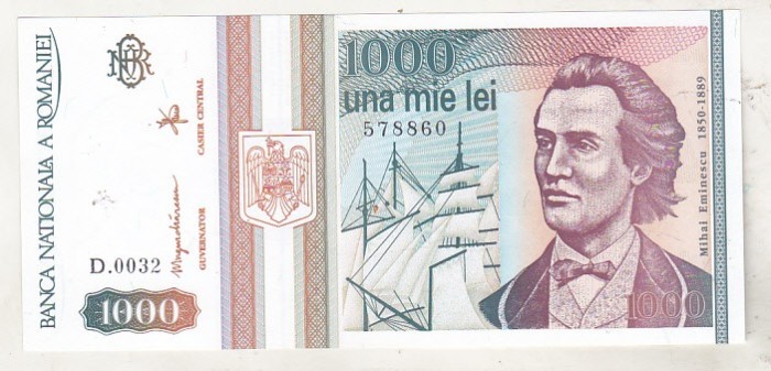 bnk bn Romania 1000 lei 1993 aunc