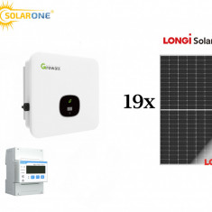 Kit sistem fotovoltaic trifazat 10 kW, invertor Growatt si 19 panouri Longi Solar 545W