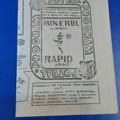 program Minerul Lupeni - Rapid Arad