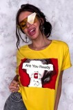Cumpara ieftin H644-9 Tricou casual cu imprimeu - Are you ready