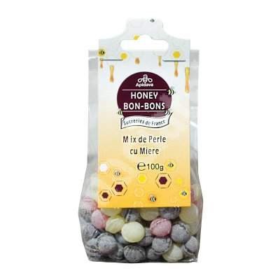 Bomboane perle mix cu miere 100g Apidava