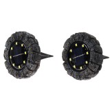 Lampa solara LED Hoff, alb rece, polirasina, H 2.3 cm, exterior, set 2 buc