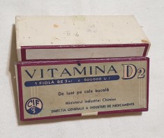 Vitamina D2 - Ministerul Industriei chimice - medicamente - Cutie veche Romania