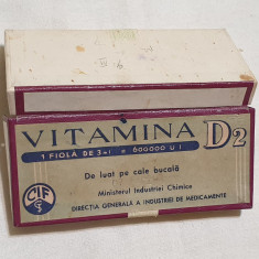 Vitamina D2 - Ministerul Industriei chimice - medicamente - Cutie veche Romania