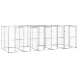Padoc pentru c&acirc;ini de exterior, 12,1 m&sup2;, oțel galvanizat
