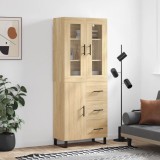 Cumpara ieftin Dulap &icirc;nalt, stejar sonoma, 69,5x34x180 cm, lemn compozit