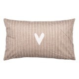 Perna decorativa textil maro alb 30x50x4 cm