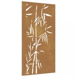 Cumpara ieftin Decoratie perete de gradina 105x55 cm design bambus otel Corten