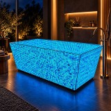 Cumpara ieftin Mozaic Fosforescent Aqua 30x30 cm Acrilic Glow, Decoratiune Gradina/Interioara 121 Piese