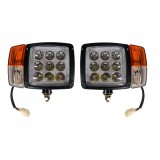 Cumpara ieftin Set Faruri cu Semnalizare 9 LED, Cu Cablu Si Priza, Utilaje Dezapezire, Buldoexcavator, Tractor, 12V - 24V