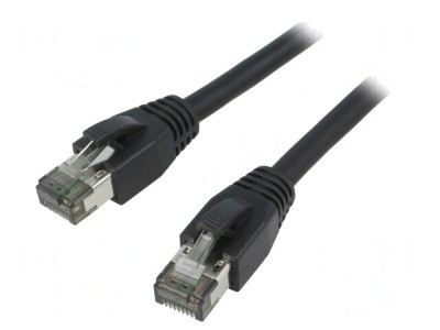 Patch cord S/FTP Cat 8.1 Cu LSZH Negru 1m foto