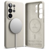 Husa MagSafe pentru Samsung Galaxy S26 Ultra S948, Ringke, Silicone, Crem