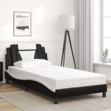 vidaXL Cadru de pat Viana fără saltea negru și alb 100x200cm piele artificială 3208080