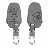 Cumpara ieftin Husa Cheie Auto pentru Peugeot/Citroen, 3 Butoane, Keyless Go, Piele nabuc, Gri, 53762.01