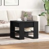 Masă cafea vidaXL Stejar Negru 55x55x45cm Lemn compozit Patrată Living Modernă