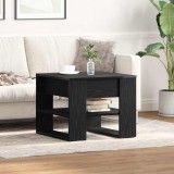 Masă cafea vidaXL stejar negru 55x55x45cm lemn prelucrat pătrată living