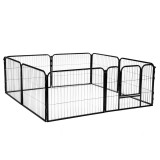 Tarc pentru animale de companie, din fier, forma configurabila, cu usa de acces, 5XL, 160x160x60cm, negru Household NewTrend