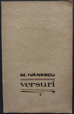 (MIRCEA) M. IVANESCU - VERSURI (VOLUM DE DEBUT, EPL 1968) [DEDICATIE / AUTOGRAF]