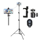 Kit universal pentru fotografie si filmari cu telefon, trepied reglabil 200 cm, brat flexibil cu cap bila, suport telefon cu prindere prin surub, tele