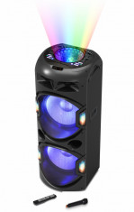 Boxa profesionala Akai DJ FIXE DJ-Y5L Bluetooth Karaoke USB Lumini Discoball Negru foto