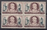 ROMANIA 1956 LP 412 CENTENARUL NASTERII SCULPTORULUI I.GEORGESCU BLOC DE 4 TIMBE STARE MNH, Nestampilat