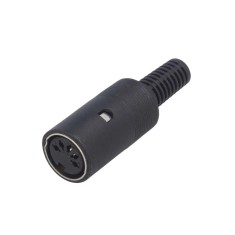Conector DIN 5 pini mufa mama drept pe cablu NINIGI DC-007