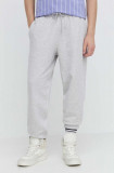 Tommy Jeans pantaloni de trening din bumbac culoarea gri, uni DM0DM18378