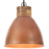 Cumpara ieftin Lampă suspendată industrială arămiu 35 cm, lemn masiv&amp;fier E27
