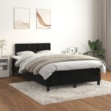 VidaXL Pat box spring cu saltea, negru, 120x200 cm, catifea 3141535