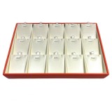 Cumpara ieftin Tav? Prezentare 15 Seturi (Cercei &amp; Pandantiv), Structur? Lemn ?i Piele Eco Orange/Crem