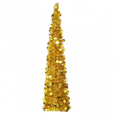 Brad de Crăciun artificial tip pop-up, auriu, 150 cm, PET
