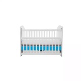 Cumpara ieftin Patut Eurogloria Como culisant cu sertar - Alb cu Albastru + Saltea cocos confort 120 x 60 x 12 cm