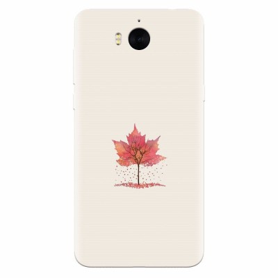 Husa silicon pentru Huawei Y6 2017, Autumn Tree Leaf Shape Illustration foto