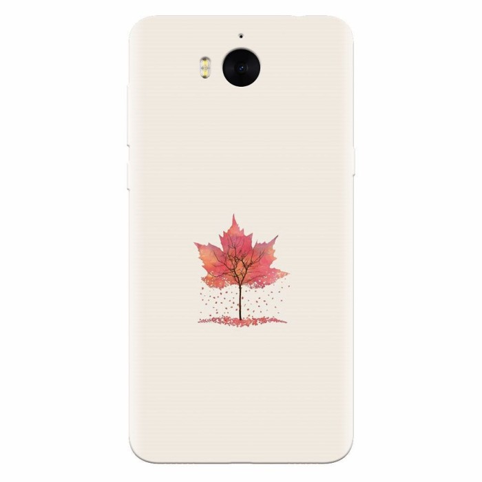 Husa silicon pentru Huawei Y6 2017, Autumn Tree Leaf Shape Illustration