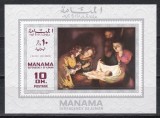 Manama 1969 - Pictură, Coliță, MNH, Nestampilat