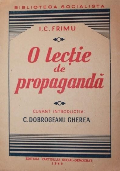 O LECTIE DE PROPAGANDA