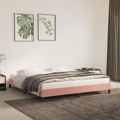 vidaXL Cadru de pat, roz, 180x200 cm, catifea 346993 foto