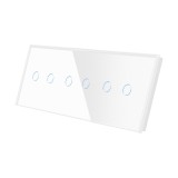 Cumpara ieftin Panou Intrerupator Dublu + Dublu + Dublu cu Touch Din Sticla LUXION SmartElectro IntelligentHouse
