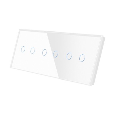 Panou Intrerupator Dublu + Dublu + Dublu cu Touch Din Sticla LUXION SmartElectro IntelligentHouse foto