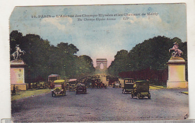 bnk cp Franta - Paris - Bvd Champs Elysees - uzata 1923 foto