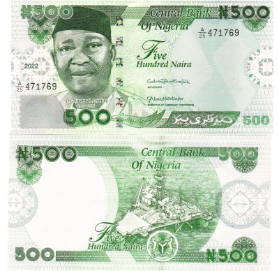 Nigeria 500 Naira 2022 P-48 UNC foto