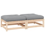 vidaXL Taburete de grădină cu perne, 2 buc., lemn masiv de pin 805740