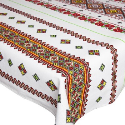 Fata de masa pentru 12 persoane, Motiv traditional, bumbac 100%, 250x150cm, multicolor foto