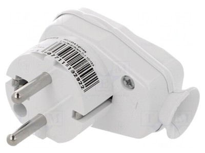 Conector Alimentare AC Tată 2P PE 250V 16A Alb foto